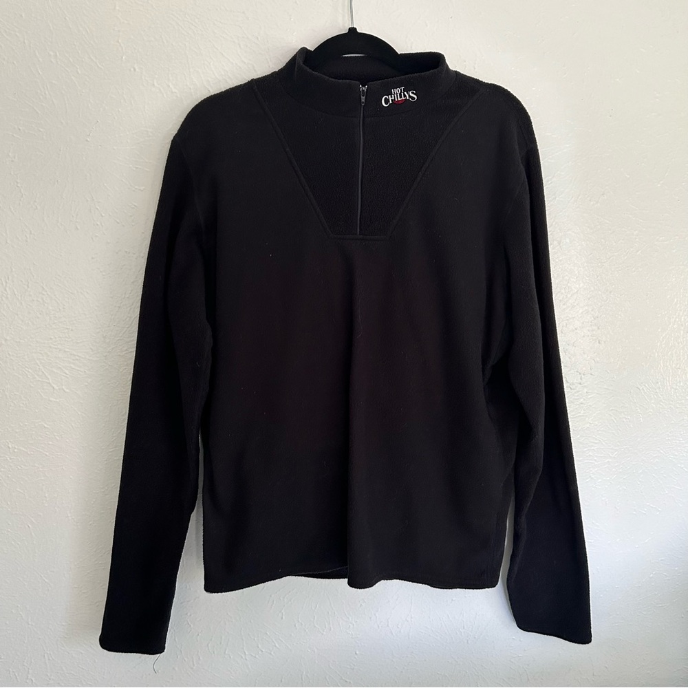Hot Chillys Black Fleece Thermal Top, Pullover, and Pant Set Warm Winter Outdoor